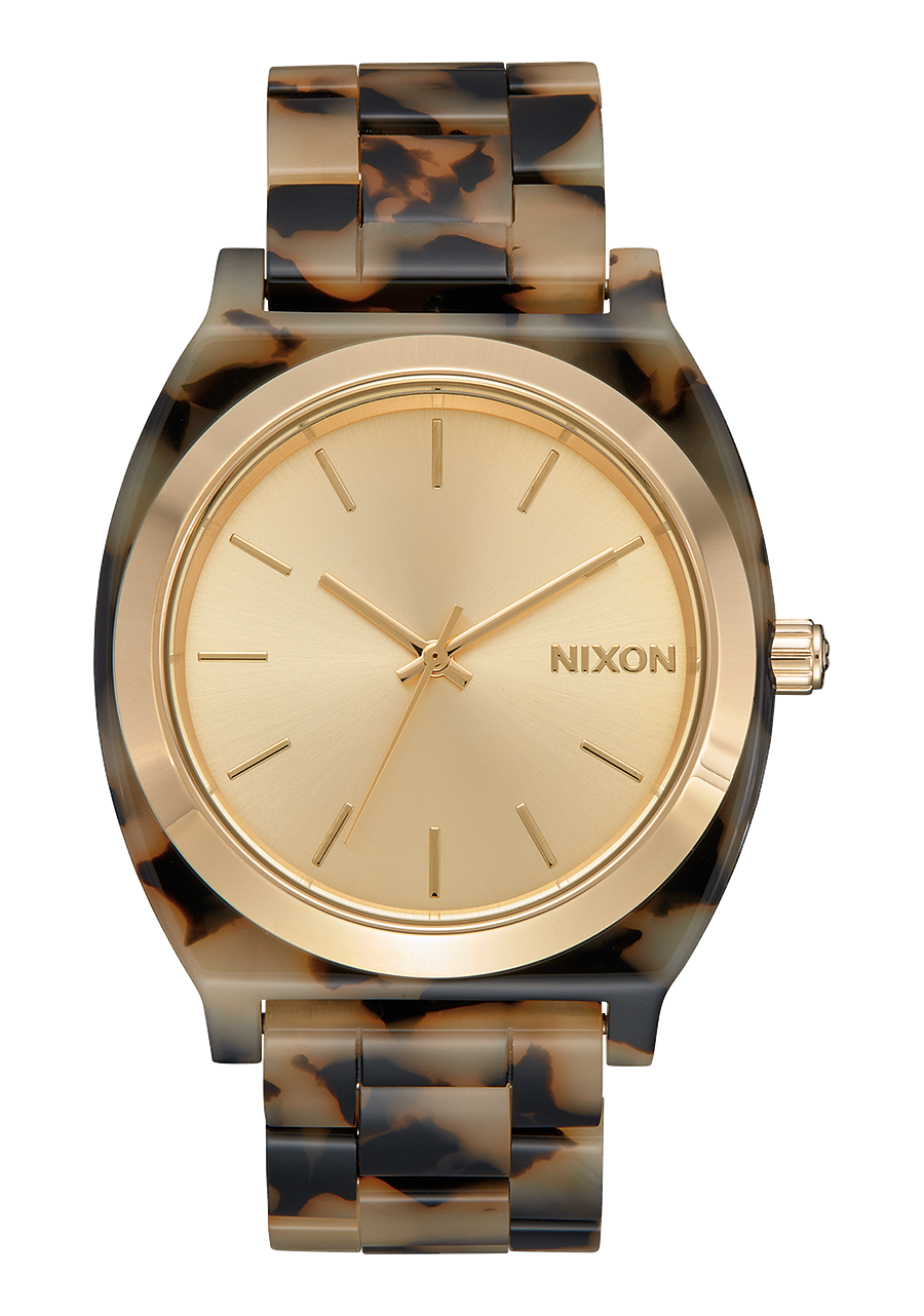 
NIXDEV01 Time Teller Acetate Analog Watch - Cream Tortoise - View 1
