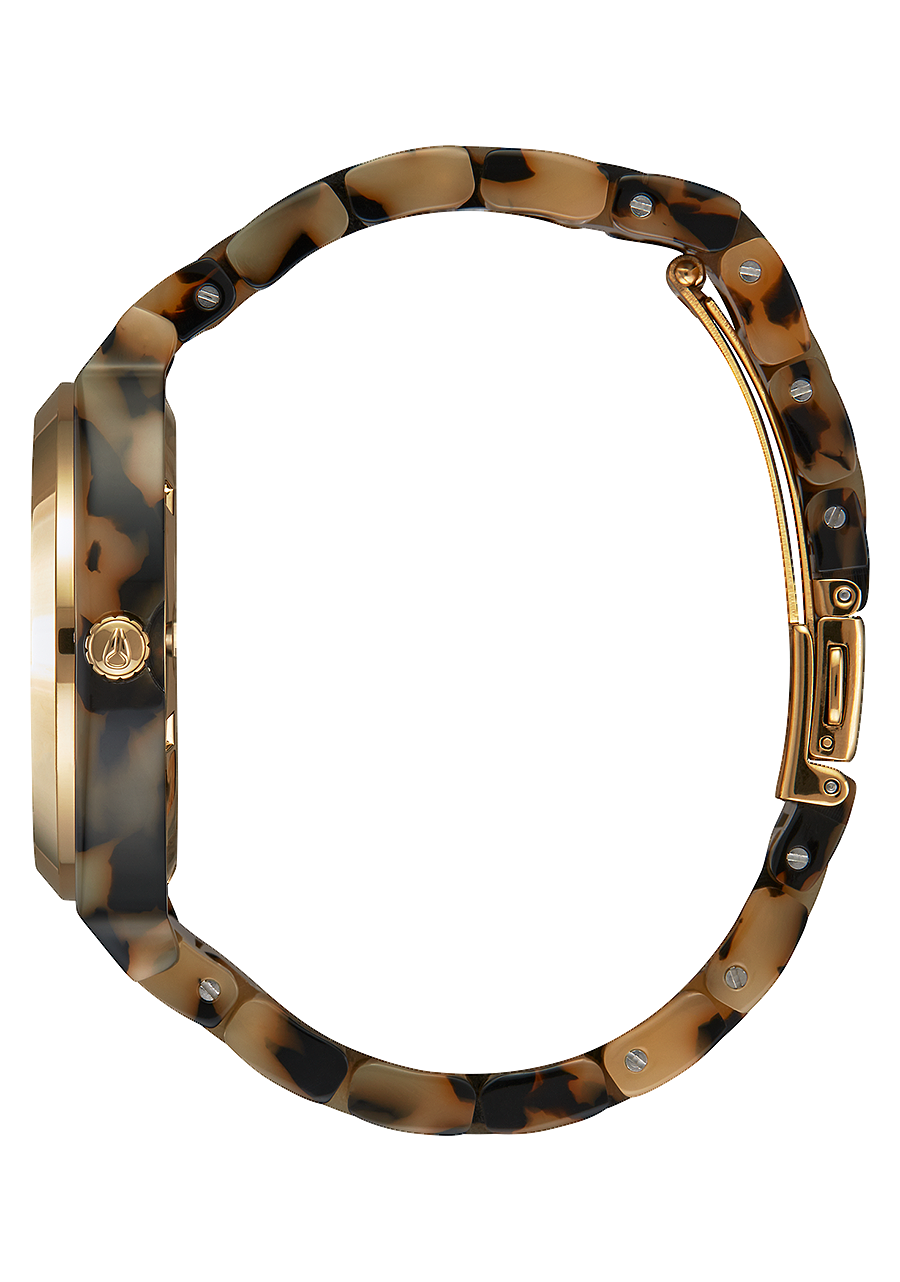 
NIXDEV01 Time Teller Acetate Analog Watch - Cream Tortoise - View 2