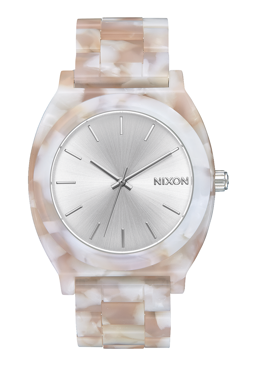 
NIXDEV01 Time Teller Acetate Analog Watch - Pink / Silver - View 1
