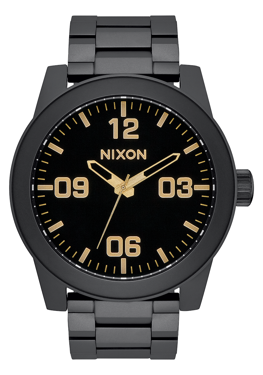
NIXDEV01 Corporal Stainless Steel Analog Watch - Matte Black / Gold - View 1