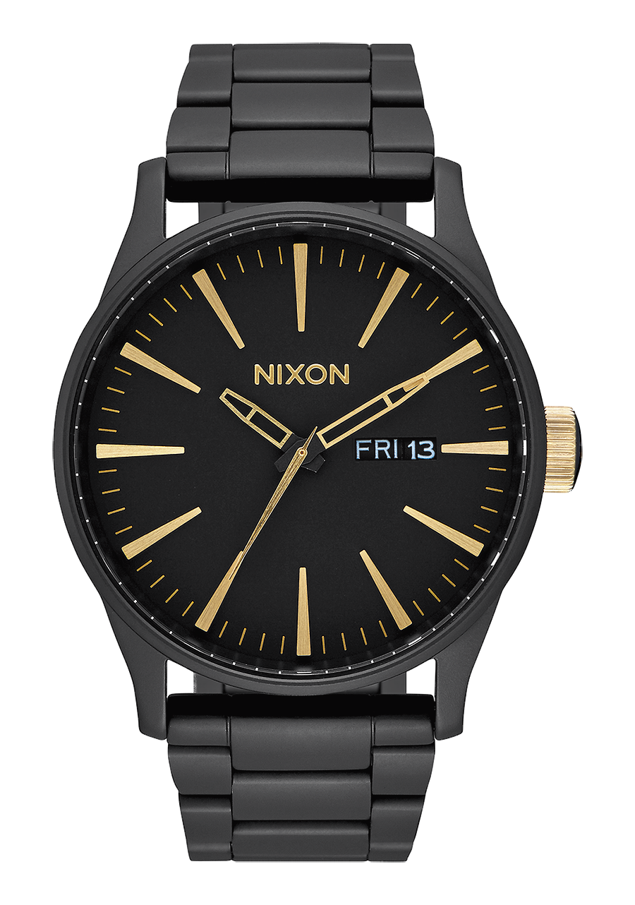 
NIXDEV01 Sentry Stainless Steel Analog Watch - Matte Black / Gold - View 1