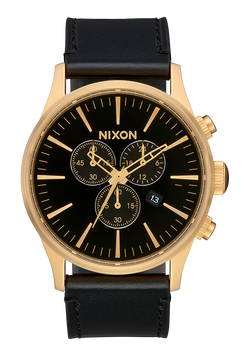 Sentry Chrono Leather - Gold / Black / Black