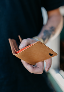 
Cape Vegan Leather Wallet - Saddle View 2