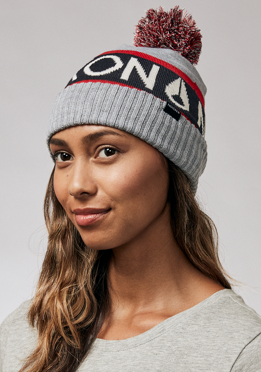 
Teamster Beanie - Heather Gray / Red View 5