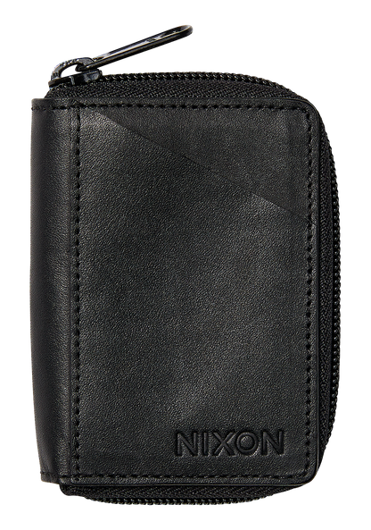 Orbit Zip Card Leather Wallet - Black